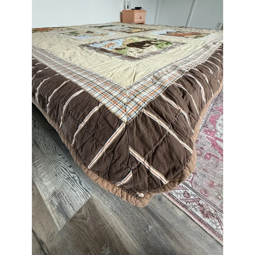 Woolrich‎ Kids Big Bear Camp Campground Quilt Comforter Lodge Twin Cotton Cabin